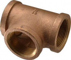 Merit Brass - Class 125, 1-1/2" Internal Pipe, Brass Tee - FBSPT x FBSPT x FBSPT - Apex Tool & Supply