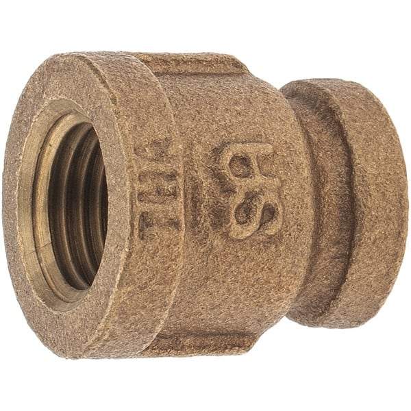 Merit Brass - Class 125, 1/4 x 1/8" Internal Pipe, Brass Reducing Coupling - FBSPT x FBSPT - Apex Tool & Supply