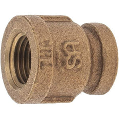 Merit Brass - Class 125, 1/4 x 1/8" Internal Pipe, Brass Reducing Coupling - FBSPT x FBSPT - Apex Tool & Supply