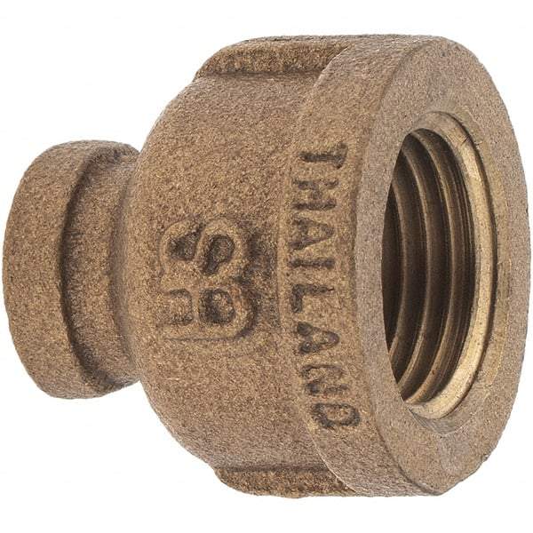 Merit Brass - Class 125, 1/2 x 1/8" Internal Pipe, Brass Reducing Coupling - FBSPT x FBSPT - Apex Tool & Supply