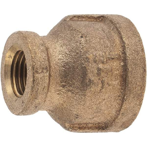 Merit Brass - Class 125, 1/2 x 1/4" Internal Pipe, Brass Reducing Coupling - FBSPT x FBSPT - Apex Tool & Supply