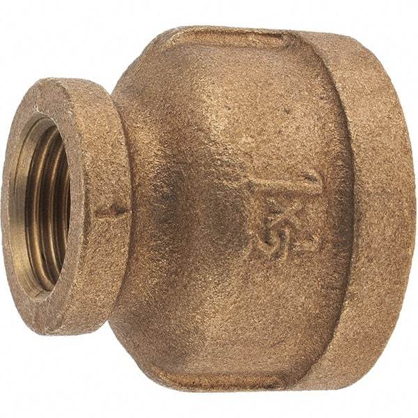 Merit Brass - Class 125, 1 x 1/2" Internal Pipe, Brass Reducing Coupling - FBSPT x FBSPT - Apex Tool & Supply