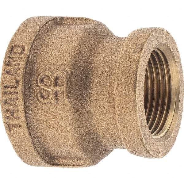 Merit Brass - Class 125, 1 x 3/4" Internal Pipe, Brass Reducing Coupling - FBSPT x FBSPT - Apex Tool & Supply