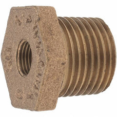Merit Brass - Class 125, 1/2 x 1/8" Internal Pipe, Brass Hex Bushing - MBSPT x FBSPT - Apex Tool & Supply