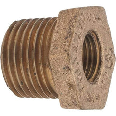Merit Brass - Class 125, 1/2 x 1/4" Internal Pipe, Brass Hex Bushing - MBSPT x FBSPT - Apex Tool & Supply