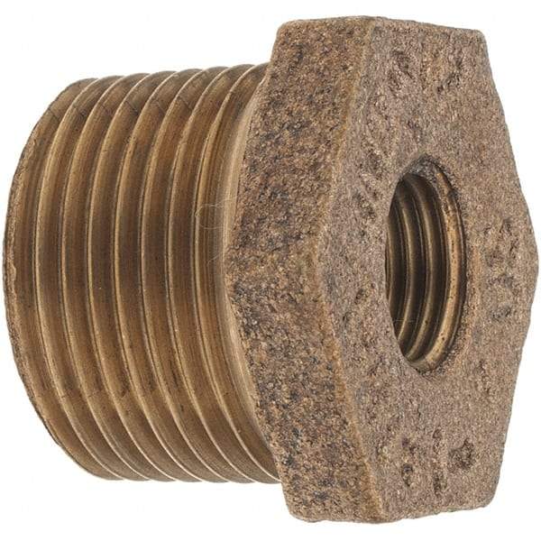 Merit Brass - Class 125, 3/4 x 1/4" Internal Pipe, Brass Hex Bushing - MBSPT x FBSPT - Apex Tool & Supply