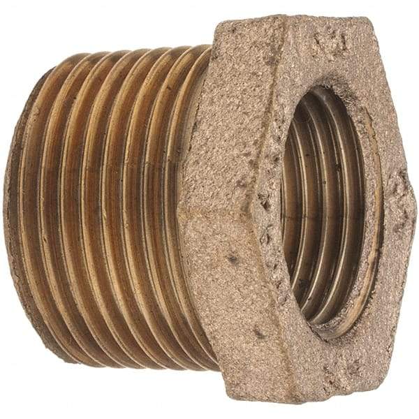 Merit Brass - Class 125, 3/4 x 1/2" Internal Pipe, Brass Hex Bushing - MBSPT x FBSPT - Apex Tool & Supply