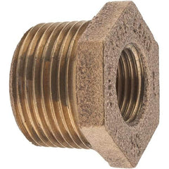 Merit Brass - Class 125, 1 x 1/2" Internal Pipe, Brass Hex Bushing - MBSPT x FBSPT - Apex Tool & Supply