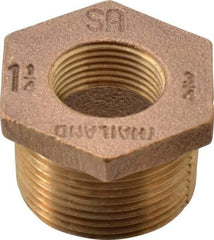 Merit Brass - Class 125, 1-1/4 x 3/4" Internal Pipe, Brass Hex Bushing - MBSPT x FBSPT - Apex Tool & Supply