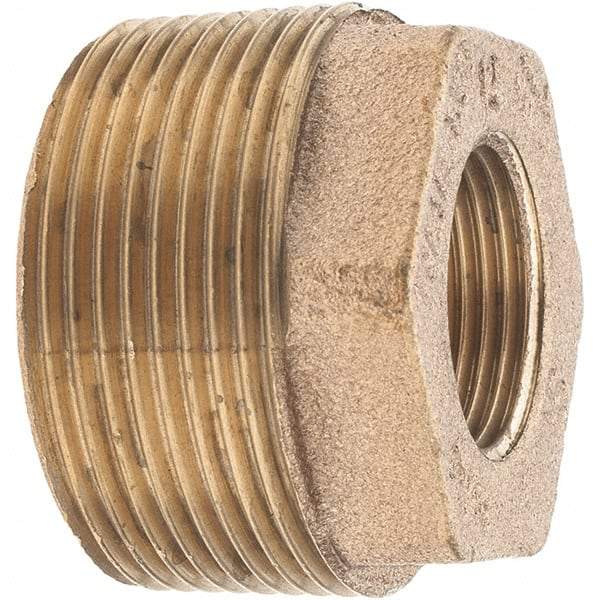 Merit Brass - Class 125, 1-1/2 x 3/4" Internal Pipe, Brass Hex Bushing - MBSPT x FBSPT - Apex Tool & Supply