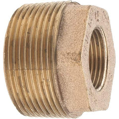 Merit Brass - Class 125, 1-1/2 x 3/4" Internal Pipe, Brass Hex Bushing - MBSPT x FBSPT - Apex Tool & Supply