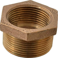 Merit Brass - Class 125, 1-1/2 x 1-1/4" Internal Pipe, Brass Hex Bushing - MBSPT x FBSPT - Apex Tool & Supply