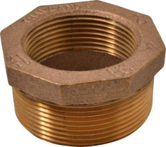 Merit Brass - Class 125, 2 x 1-1/2" Internal Pipe, Brass Hex Bushing - MBSPT x FBSPT - Apex Tool & Supply