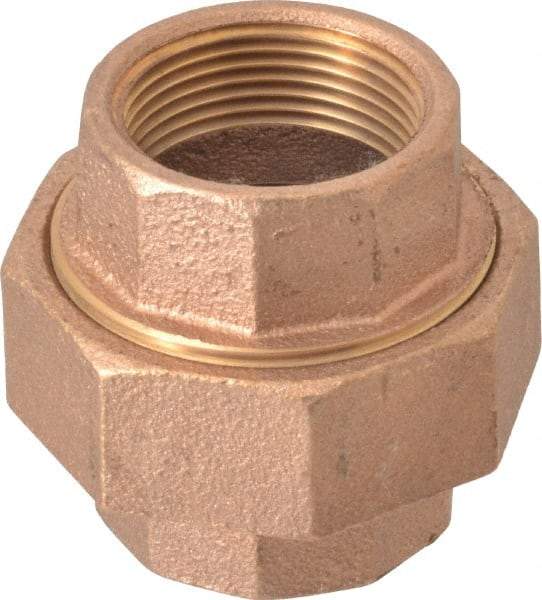 Merit Brass - Class 125, 1-1/4" Internal Pipe, Brass Union - FBSPT x FBSPT - Apex Tool & Supply