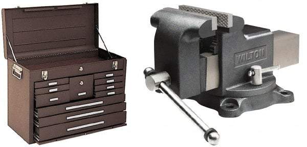 Value Collection - 11 Drawer Tool Chest - 26-1/2" Wide x 12" Deep x 18-7/8" High, Steel, Brown - Apex Tool & Supply