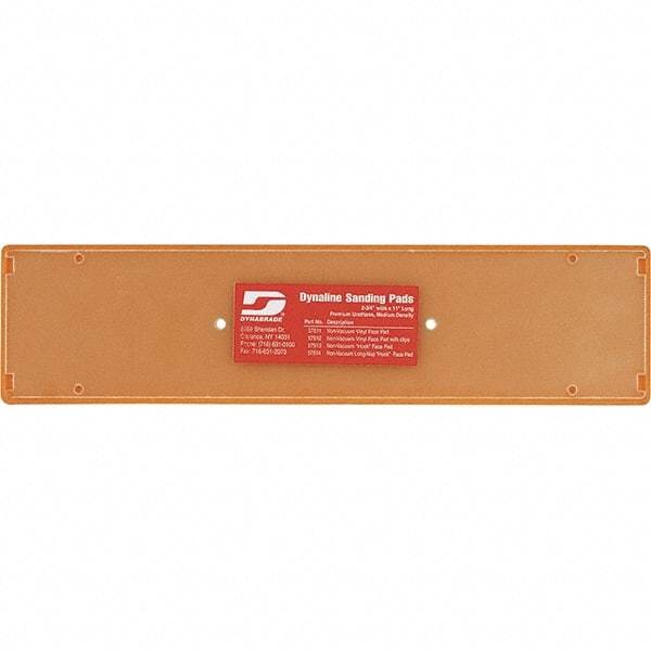 Dynabrade - 11 x 2-3/4" Rectangular Hook Face Backing Pad - File Board Sander Compatible, Screw Attachment, Nonvacuum Pad, 3/8" Thick, Medium Density, Short Nap - Apex Tool & Supply