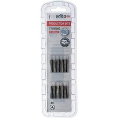 Wiha - 1/4" Drive, #0 Tri-Wing Screwdriver Bit - 1" OAL - Apex Tool & Supply