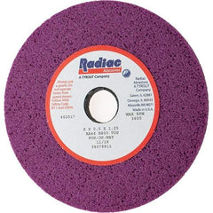 Radiac Abrasives - 8" Diam x 1-1/4" Hole x 1/2" Thick, H Hardness, 46 Grit Surface Grinding Wheel - Aluminum Oxide, Type 1, Coarse Grade, 3,600 Max RPM, Vitrified Bond, No Recess - Apex Tool & Supply