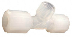 Parker - 1/4" Tube OD, PFA PTFE Plastic Compression Tube Male Branch Tee - 1/8 NPT Pipe, 300°F Max, Plastic Grip - Apex Tool & Supply