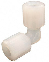 Parker - 1/4" Tube OD, PFA PTFE Plastic Compression Tube Union Elbow - 300°F Max, Plastic Grip - Apex Tool & Supply