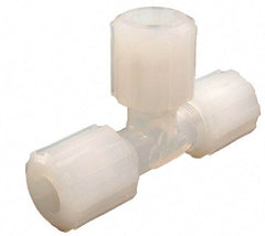 Parker - 1/4" Tube OD, PFA PTFE Plastic Compression Tube Union Tee - 300°F Max, Plastic Grip - Apex Tool & Supply