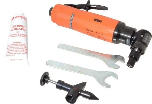 Dotco - 1/4" Collet, Angle Handle, Air Angle Die Grinder - 18,000 RPM, Rear Exhaust, 38 CFM, 0.9 hp, 90 psi, 1/4" Inlet - Apex Tool & Supply
