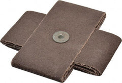Made in USA - 60 Grit, Medium Grade, Aluminum Oxide Cross Pad - 4" Long x 2" Wide x 2" Thick, Cloth Backed, X Backing Weight, 10 Ply, 12,000 Max RPM - Apex Tool & Supply