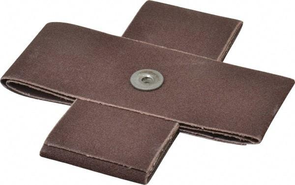 Made in USA - 120 Grit, Fine Grade, Aluminum Oxide Cross Pad - 5" Long x 2" Wide x 2" Thick, Cloth Backed, X Backing Weight, 8 Ply, 7,500 Max RPM - Apex Tool & Supply