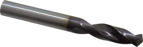 Guhring - 23/64" 130° Parabolic Flute Powdered Metal Screw Machine Drill Bit - FIREX Finish, Right Hand Cut, 1.575" Flute Length, 3.307" OAL, Cone Relief Point, Straight Shank - Apex Tool & Supply