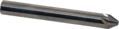 Made in USA - 1/4" Head Diam, 1/4" Shank Diam, 6 Flute 60° Solid Carbide Countersink - Bright Finish, 2" OAL, 0.078" Nose Diam, Single End, Straight Shank, Right Hand Cut - Apex Tool & Supply