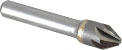 Made in USA - 1/2" Head Diam, 3/8" Shank Diam, 6 Flute 60° Solid Carbide Countersink - Apex Tool & Supply