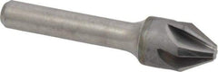 Made in USA - 5/8" Head Diam, 3/8" Shank Diam, 6 Flute 60° Solid Carbide Countersink - Bright Finish, 2-5/8" OAL, 0.203" Nose Diam, Single End, Straight Shank, Right Hand Cut - Apex Tool & Supply