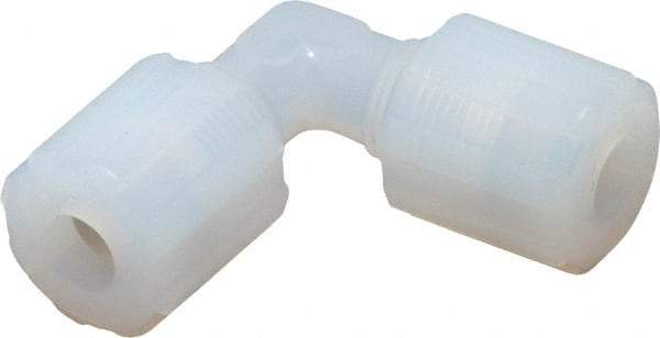 Parker - 3/8" Tube OD, PFA PTFE Plastic Compression Tube Union Elbow - 325°F Max, Plastic Grip - Apex Tool & Supply