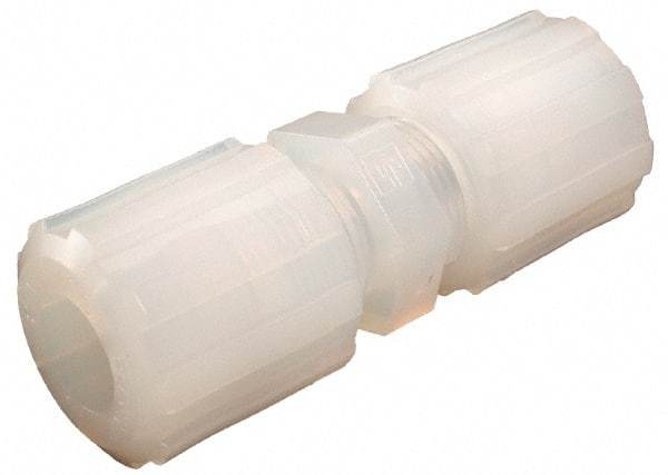 Parker - 1/8" Tube OD, PFA PTFE Plastic Compression Tube Union - 325°F Max, Plastic Grip - Apex Tool & Supply