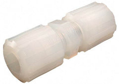 Parker - 1/8" Tube OD, PFA PTFE Plastic Compression Tube Union - 325°F Max, Plastic Grip - Apex Tool & Supply