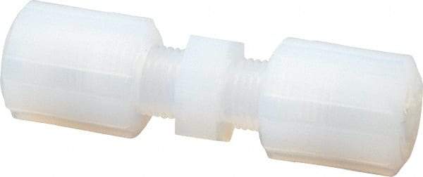Parker - 1/4" Tube OD, PFA PTFE Plastic Compression Tube Union - 325°F Max, Plastic Grip - Apex Tool & Supply