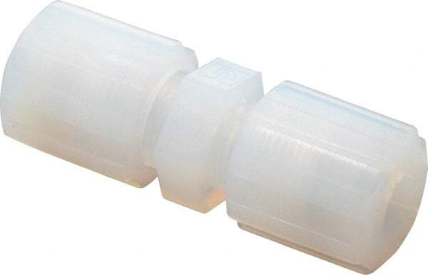 Parker - 3/8" Tube OD, PFA PTFE Plastic Compression Tube Union - 325°F Max, Plastic Grip - Apex Tool & Supply