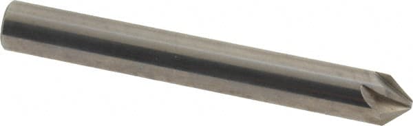 Made in USA - 1/4" Head Diam, 1/4" Shank Diam, 6 Flute 82° Solid Carbide Countersink - Apex Tool & Supply