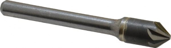 Made in USA - 3/8" Head Diam, 1/4" Shank Diam, 6 Flute 82° Solid Carbide Countersink - Apex Tool & Supply