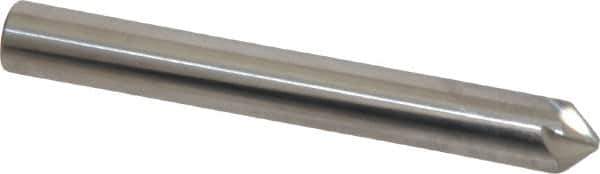 Made in USA - 1/4" Head Diam, 1/4" Shank Diam, 6 Flute 90° Solid Carbide Countersink - Bright Finish, 2" OAL, 0.046" Nose Diam, Single End, Straight Shank, Right Hand Cut - Apex Tool & Supply
