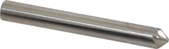 Made in USA - 1/4" Head Diam, 1/4" Shank Diam, 6 Flute 90° Solid Carbide Countersink - Bright Finish, 2" OAL, 0.046" Nose Diam, Single End, Straight Shank, Right Hand Cut - Apex Tool & Supply