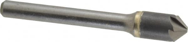 Made in USA - 3/8" Head Diam, 1/4" Shank Diam, 6 Flute 90° Solid Carbide Countersink - Apex Tool & Supply