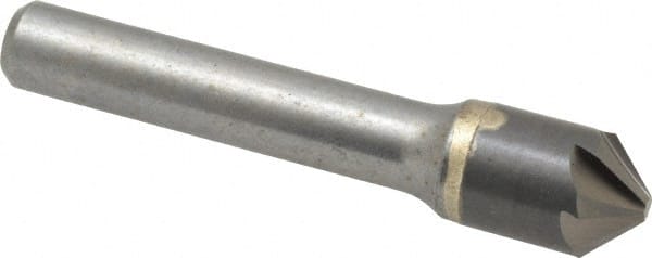 Made in USA - 1/2" Head Diam, 3/8" Shank Diam, 6 Flute 90° Solid Carbide Countersink - Apex Tool & Supply