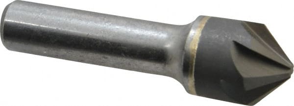 Made in USA - 3/4" Head Diam, 1/2" Shank Diam, 6 Flute 90° Solid Carbide Countersink - Apex Tool & Supply