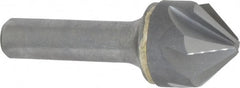 Made in USA - 1" Head Diam, 1/2" Shank Diam, 6 Flute 90° Solid Carbide Countersink - Apex Tool & Supply