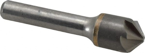 Made in USA - 5/8" Head Diam, 3/8" Shank Diam, 6 Flute 100° Solid Carbide Countersink - Apex Tool & Supply
