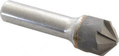 Made in USA - 3/4" Head Diam, 1/2" Shank Diam, 6 Flute 100° Solid Carbide Countersink - Apex Tool & Supply