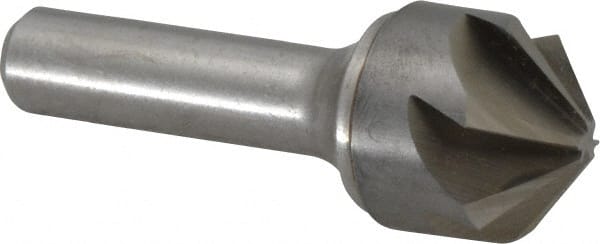 Made in USA - 1" Head Diam, 1/2" Shank Diam, 6 Flute 100° Solid Carbide Countersink - Apex Tool & Supply