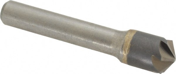 Made in USA - 1/2" Head Diam, 3/8" Shank Diam, 6 Flute 120° Solid Carbide Countersink - Apex Tool & Supply