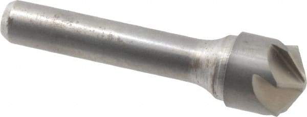 Made in USA - 5/8" Head Diam, 3/8" Shank Diam, 6 Flute 120° Solid Carbide Countersink - Bright Finish, 2-5/8" OAL, 0.109" Nose Diam, Single End, Straight Shank, Right Hand Cut - Apex Tool & Supply